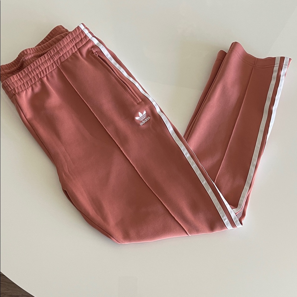 Adidas Women's Coral Joggers with White Stripes